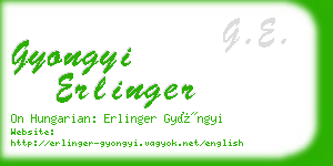 gyongyi erlinger business card